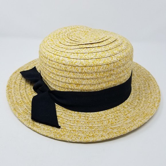 giovannio Accessories - Giovannio gold/cream mottled sun hat w/black band